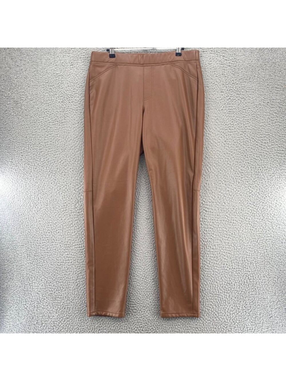 J Jill Pants Womens Medium Brown PU Leather Skinny High Rise Jeggings Stretch